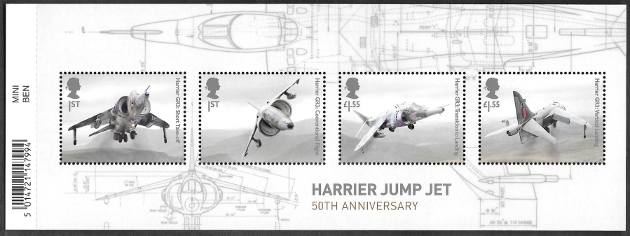(image for) MS4218 2019 Harrier Jump Jet Barcoded Miniature Sheet - Click Image to Close
